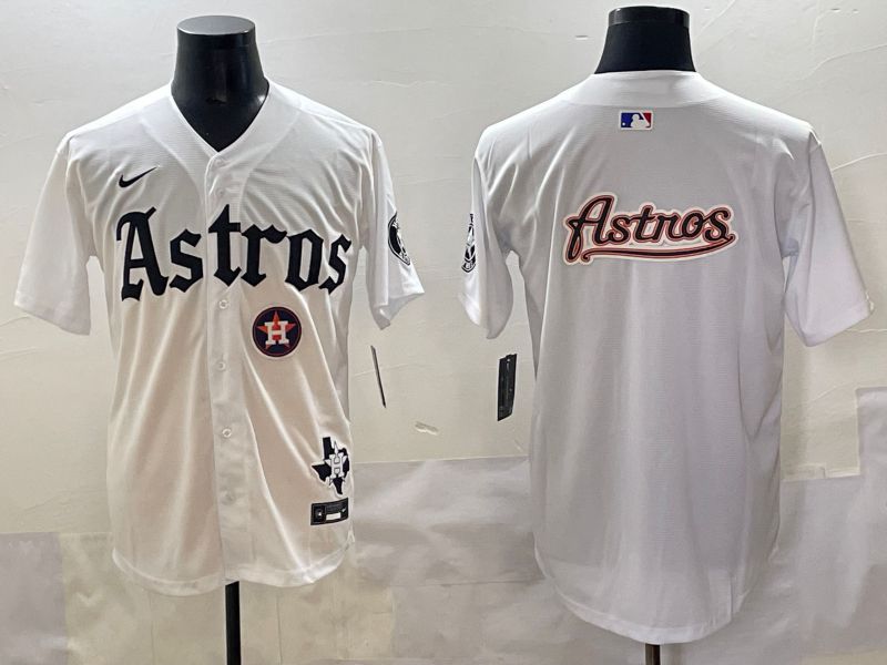 Men 2025 Houston Astros Blank White Five generations Joint Name Nike MLB Jersey style 9
